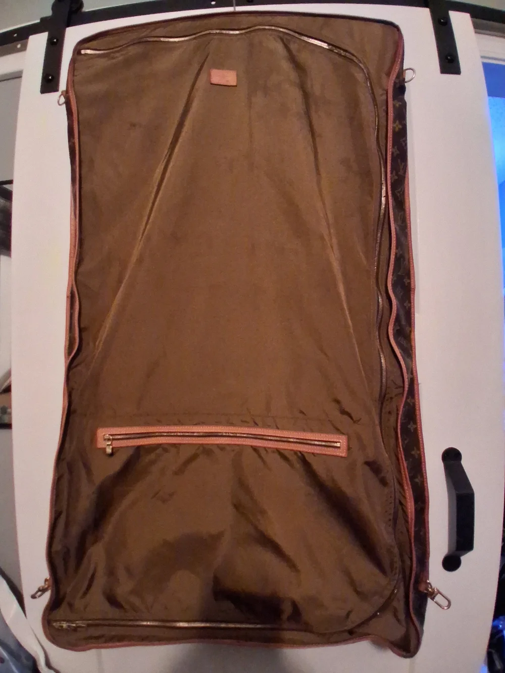 Authentic Louis Vuitton Monogram Canvas Suit/Garment Bag with Leather Trim (USA)
